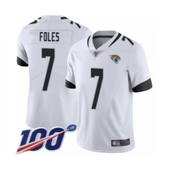 Youth Nike Jacksonville Jaguars #7 Nick Foles White Vapor Untouchable Limited Player 100th Season NFL Jersey - Ujersey
