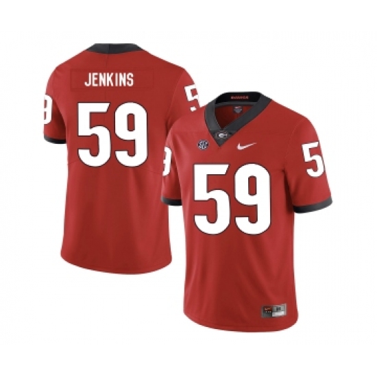 Georgia Bulldogs 59 Jordan Jenkins Red Nike College Football Jersey - Ujersey