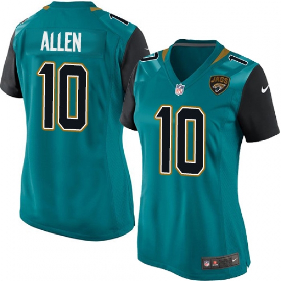 Women's Nike Jacksonville Jaguars #10 Brandon Allen Game Teal Green Team Color NFL Jersey - Ujersey