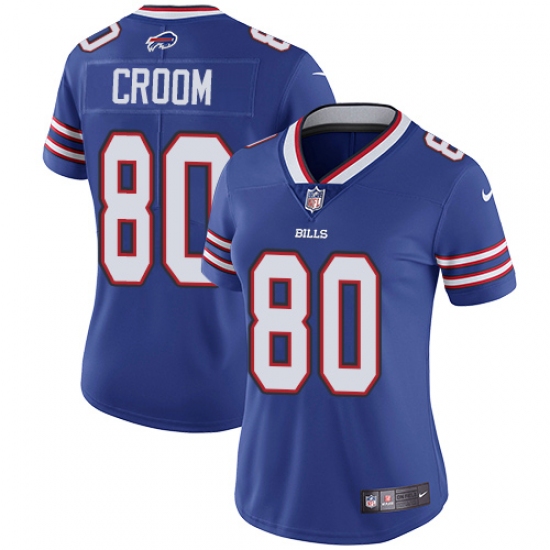Women's Nike Buffalo Bills #80 Jason Croom Royal Blue Team Color Vapor Untouchable Limited Player NFL Jersey - Ujersey