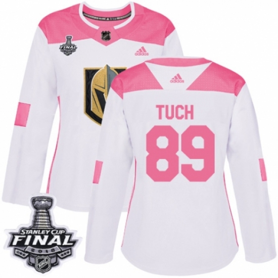 Women's Adidas Vegas Golden Knights #89 Alex Tuch Authentic White/Pink Fashion 2018 Stanley Cup Final NHL Jersey - Ujersey