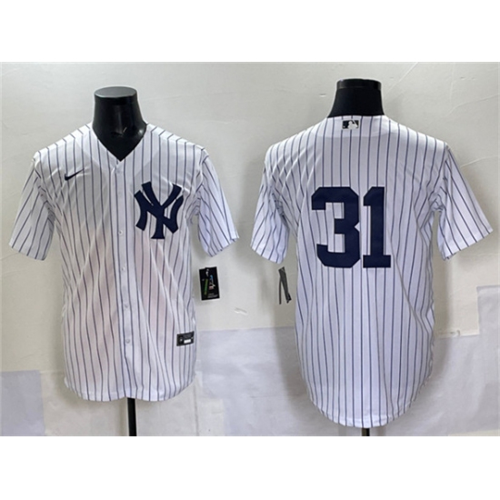 Men's New York Yankees #31 Ichiro Suzuki White Cool Base Limited Stitched Baseball Jersey - Ujersey