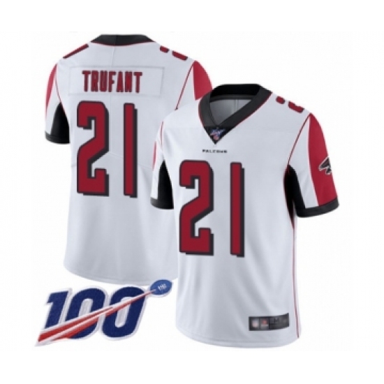Men's Atlanta Falcons #21 Desmond Trufant White Vapor Untouchable Limited Player 100th Season Football Jersey - Ujersey