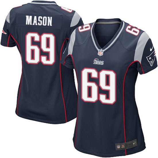 Women's Nike New England Patriots #69 Shaq Mason Game Navy Blue Team Color NFL Jersey - Ujersey