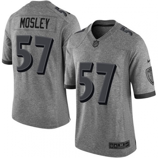 Men's Nike Baltimore Ravens #57 C.J. Mosley Limited Gray Gridiron NFL Jersey - Ujersey