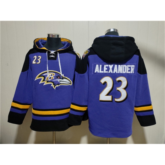 Men's Baltimore Ravens #23 Jaire Alexander Ageless Must-Have Lace-Up Pullover Hoodie - Ujersey