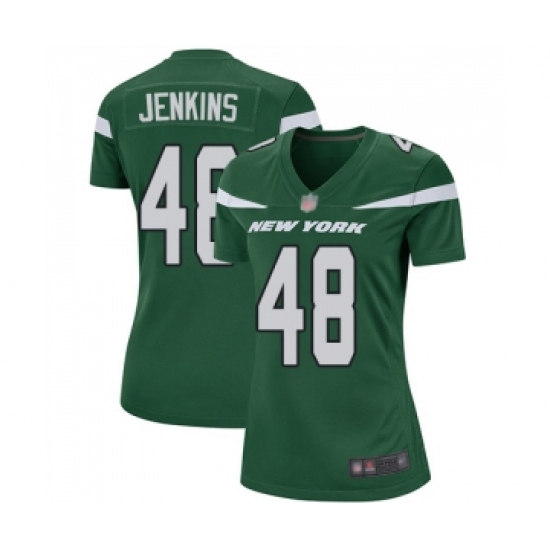 Women's New York Jets #48 Jordan Jenkins Game Green Team Color Football Jersey - Ujersey