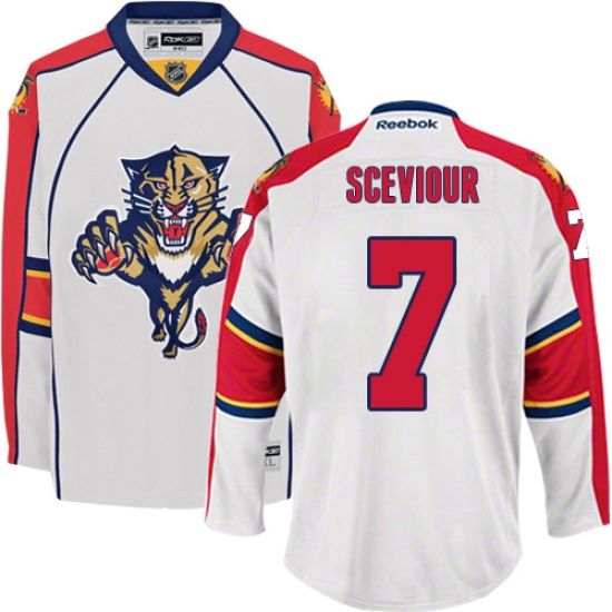 Youth Reebok Florida Panthers #7 Colton Sceviour Authentic White Away NHL Jersey - Ujersey