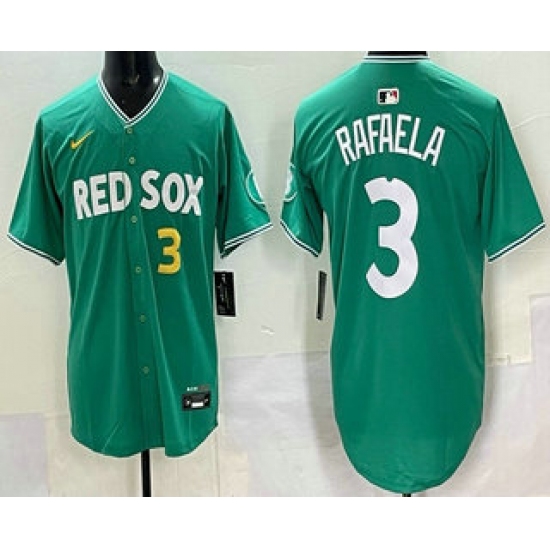 Men's Boston Red Sox #3 Ceddanne Rafaela Name Green 2025 City Connect Limited Jersey
