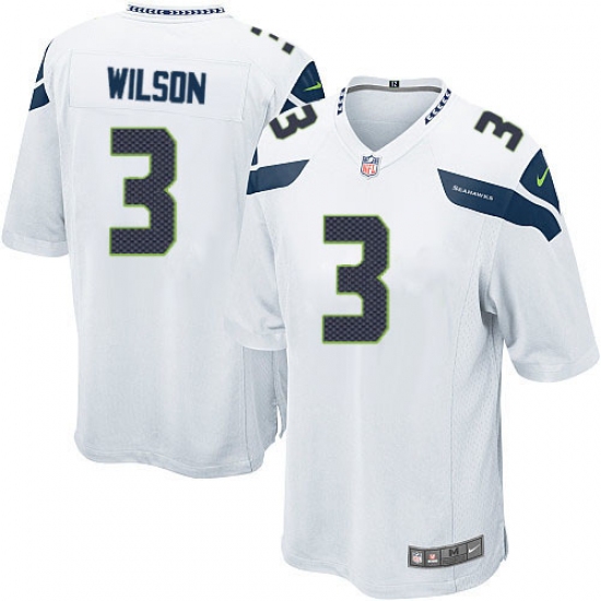 Men's Nike Seattle Seahawks #3 Russell Wilson Game White NFL Jersey - Ujersey