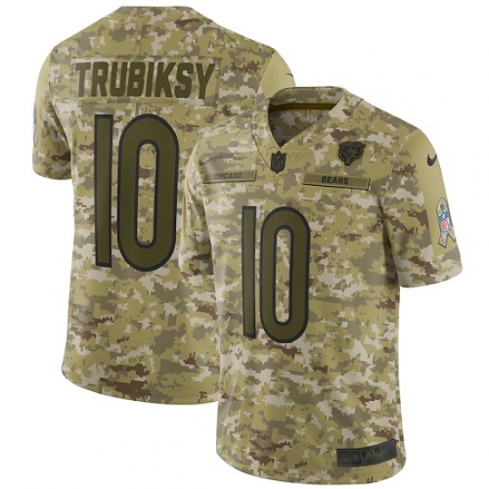 Men's Nike Chicago Bears #10 Mitchell Trubisky Limited Camo 2018 Salute to Service NFL Jersey - Ujersey