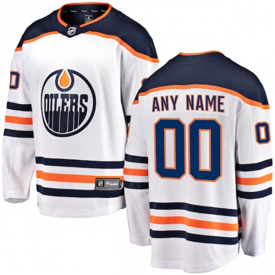Men's Edmonton Oilers Fanatics Branded White Away Breakaway Custom Jersey - Ujersey