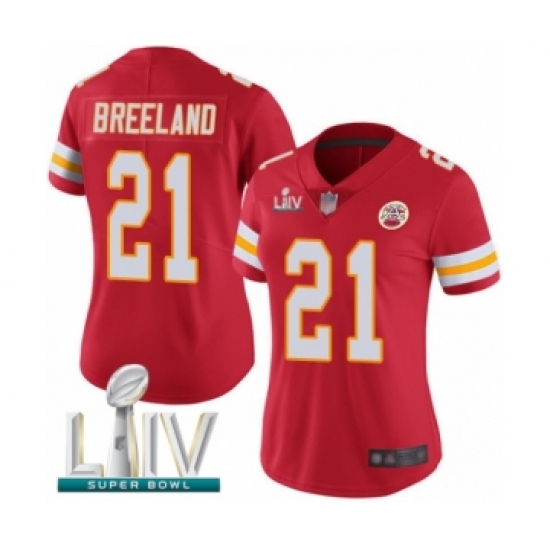 Women's Kansas City Chiefs #21 Bashaud Breeland Red Team Color Vapor Untouchable Limited Player Super Bowl LIV Bound Football Jersey - Ujersey