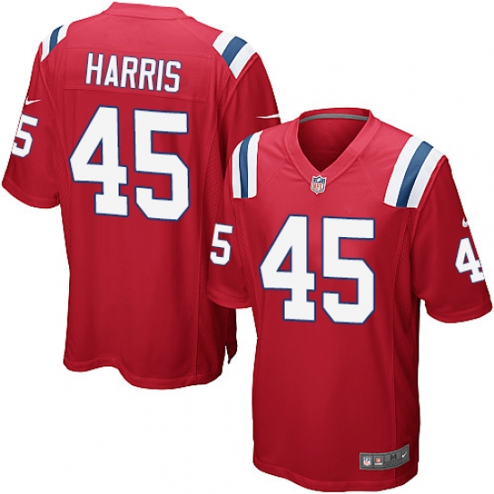 Men's Nike New England Patriots #45 David Harris Game Red Alternate NFL Jersey - Ujersey