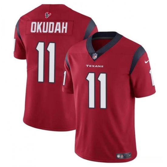 Youth Houston Texans #11 Jeff Okudah Red Vapor Untouchable Limited Football Stitched Jersey - Ujersey