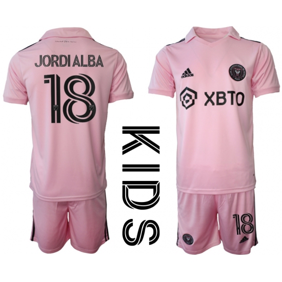 Youth Inter Miami CF #18 Jordialba Pink Home Soccer Jersey - Ujersey