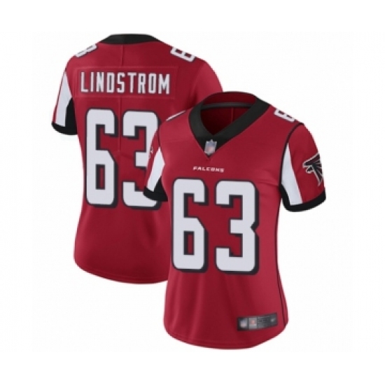 Women's Atlanta Falcons #63 Chris Lindstrom Red Team Color Vapor Untouchable Limited Player Football Jersey - Ujersey