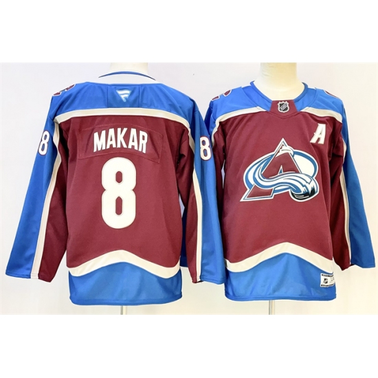 Men's Colorado Avalanche #8 Cale Makar Burgundy 2024-25 With A Stitched Jersey - Ujersey