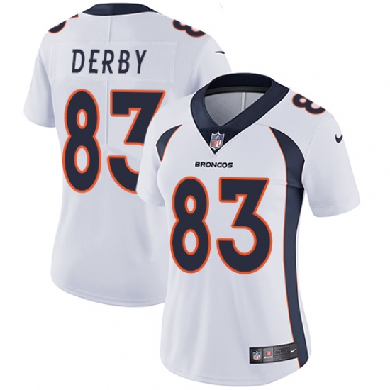 Women's Nike Denver Broncos #83 A.J. Derby White Vapor Untouchable Limited Player NFL Jersey - Ujersey