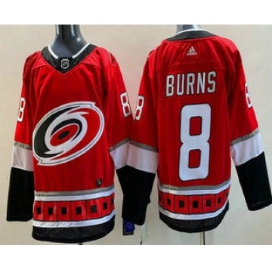 Men's Carolina Hurricanes #8 Brent Burns Red Authentic Jersey - Ujersey