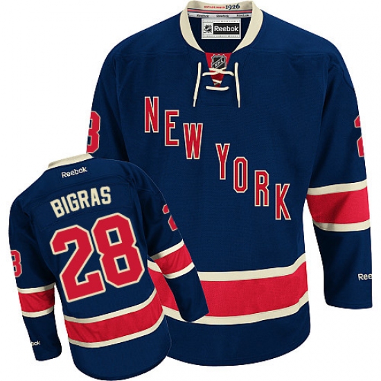 Men's Reebok New York Rangers #28 Chris Bigras Authentic Navy Blue Third NHL Jersey - Ujersey