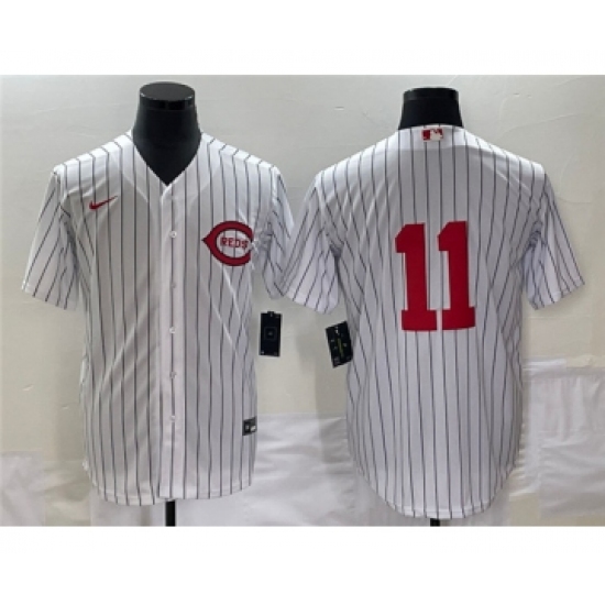 Men's Cincinnati Reds #11 Barry Larkin White Field of Dreams Stitched Baseball Jersey - Ujersey