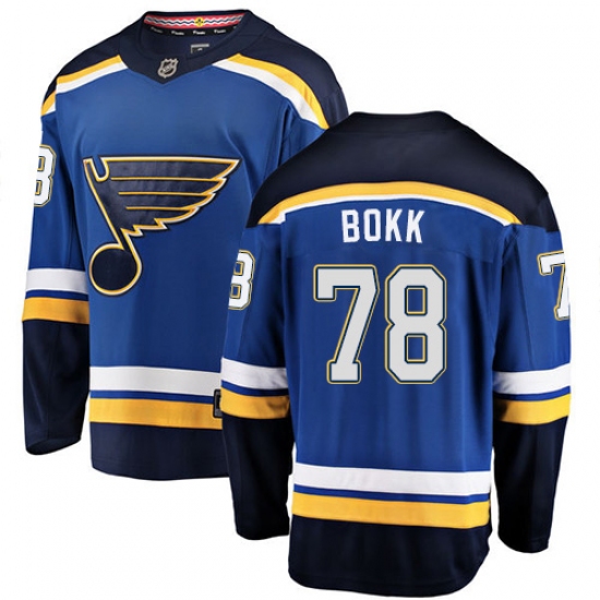 Men's St. Louis Blues #78 Dominik Bokk Fanatics Branded Royal Blue Home Breakaway NHL Jersey - Ujersey