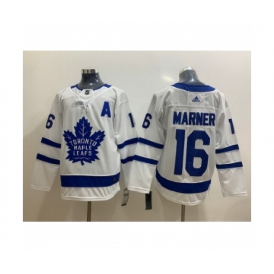 Men's Toronto Maple Leafs #16 Mitchell Marner White With A Patch Adidas Stitched NHL Jersey - Ujersey