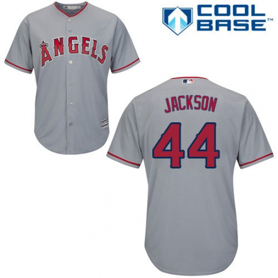 Youth Majestic Los Angeles Angels of Anaheim #44 Reggie Jackson Authentic Grey Road Cool Base MLB Jersey - Ujersey