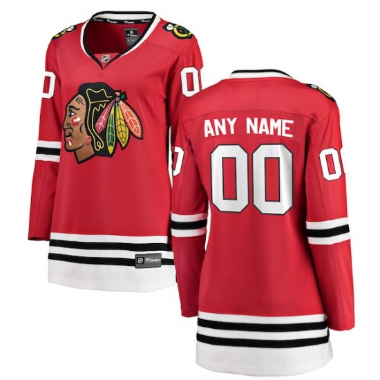 Women's Chicago Blackhawks Fanatics Branded Red Home Breakaway Custom Jersey - Ujersey