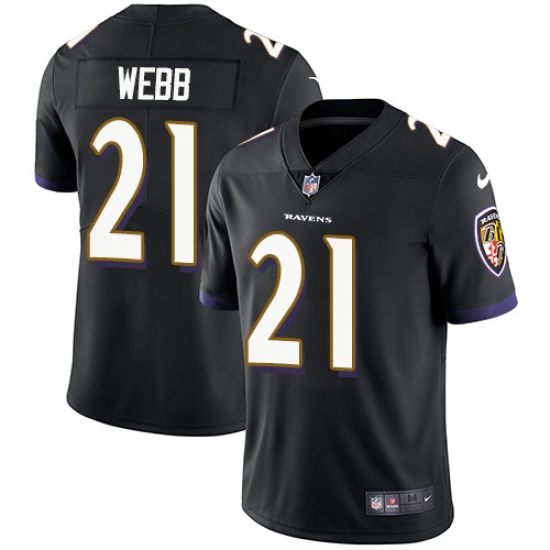 Youth Nike Baltimore Ravens #21 Lardarius Webb Black Alternate Vapor Untouchable Limited Player NFL Jersey - Ujersey