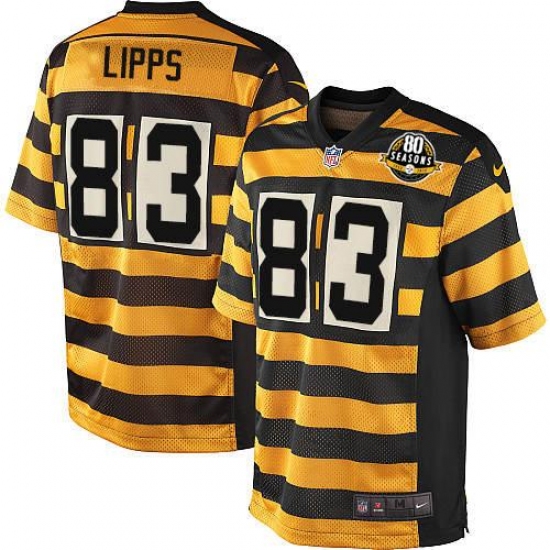 Youth Nike Pittsburgh Steelers #83 Louis Lipps Limited Yellow/Black Alternate 80TH Anniversary Throwback NFL Jersey - Ujersey