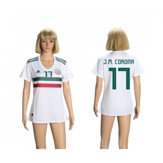 Women's Mexico #17 J.M.Corona Away Soccer Country Jersey