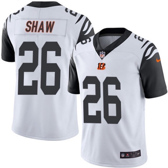 Youth Nike Cincinnati Bengals #26 Josh Shaw Limited White Rush Vapor Untouchable NFL Jersey - Ujersey