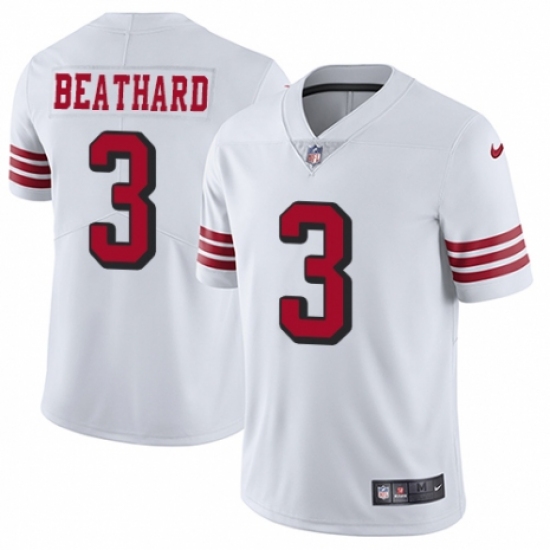 Men's Nike San Francisco 49ers #3 C. J. Beathard Elite White Rush Vapor Untouchable NFL Jersey - Ujersey