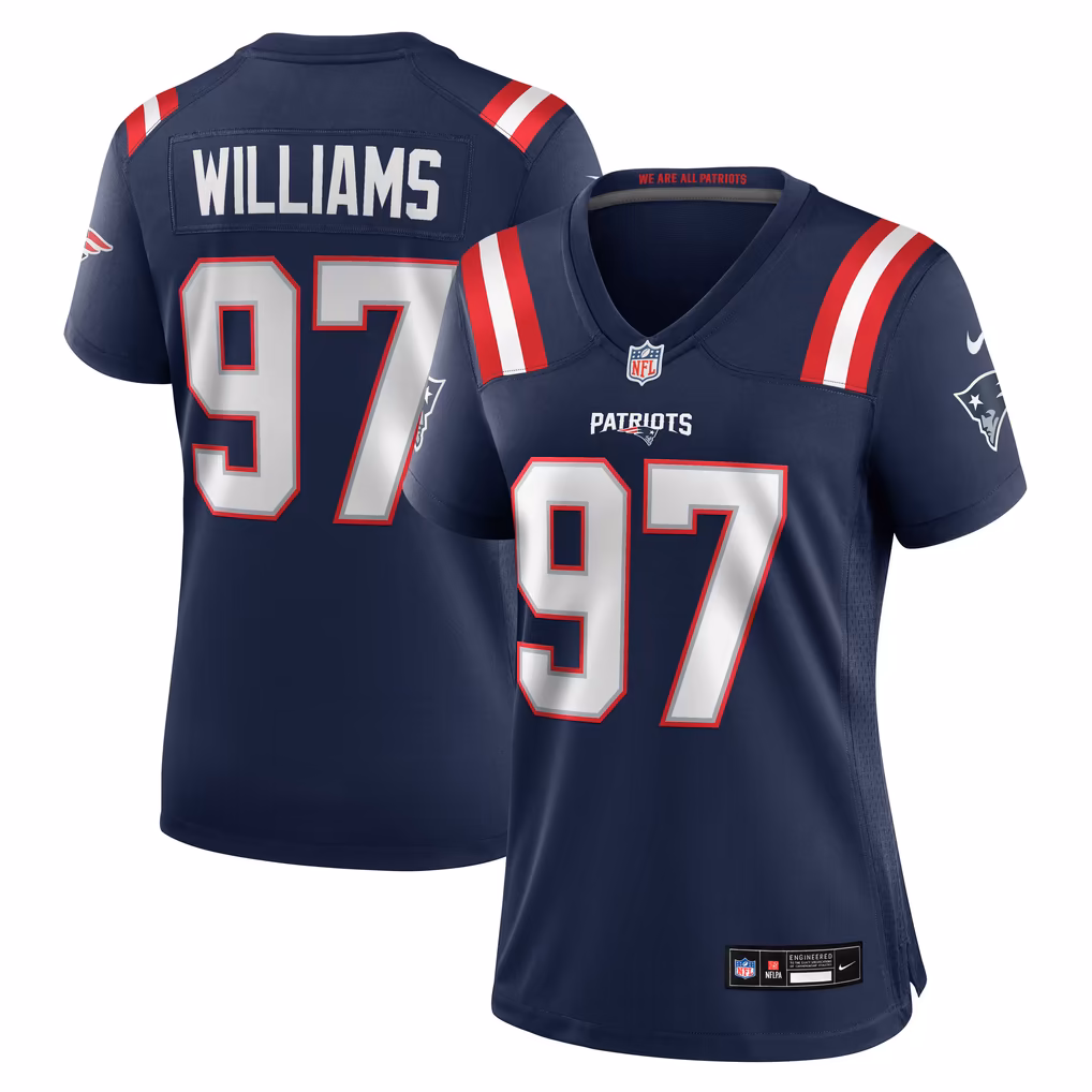 Women's New England Patriots Milton Williams Nike Navy Team Game Jersey - SUjersey01