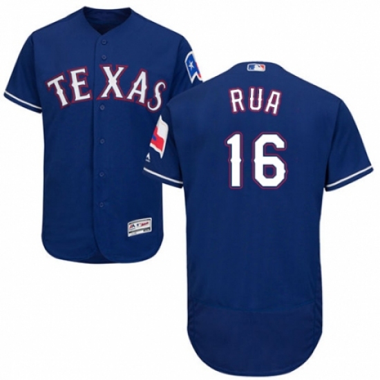 Men's Majestic Texas Rangers #16 Ryan Rua Royal Blue Alternate Flex Base Authentic Collection MLB Jersey - Ujersey