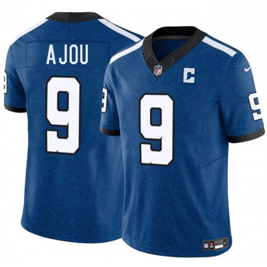 Men's Indianapolis Colts #9 Ajou Ajou Blue 2025 F.U.S.E. Throwback Vapor Limited Football Stitched Jersey - Ujersey