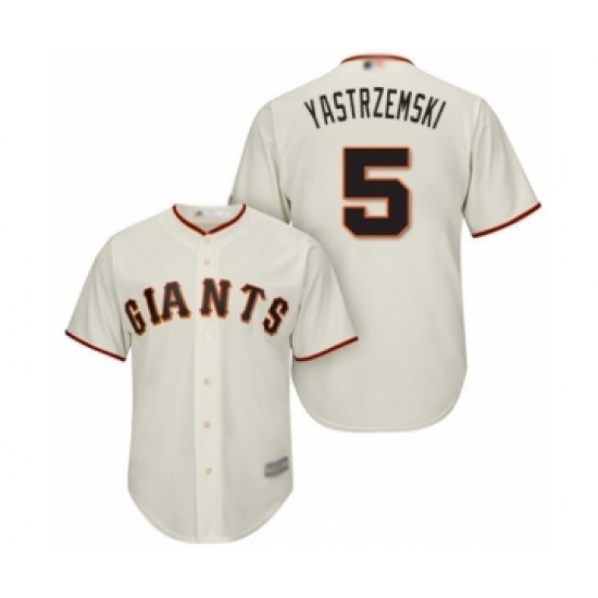 Youth San Francisco Giants #5 Mike Yastrzemski Authentic Cream Home Cool Base Baseball Player Jersey - Ujersey