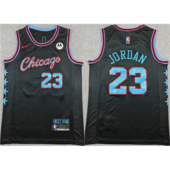 Men's Chicago Bulls #23 Michael Jordan Black 2025-26 City Edition Stitched Basketball Jersey - Ujersey