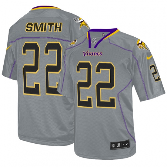 Men's Nike Minnesota Vikings #22 Harrison Smith Elite Lights Out Grey NFL Jersey - Ujersey