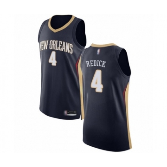 Men's New Orleans Pelicans #4 JJ Redick Authentic Navy Blue Basketball Jersey - Icon Edition - Ujersey