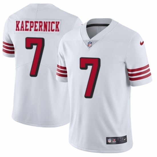 Men's Nike San Francisco 49ers #7 Colin Kaepernick Elite White Rush Vapor Untouchable NFL Jersey - Ujersey