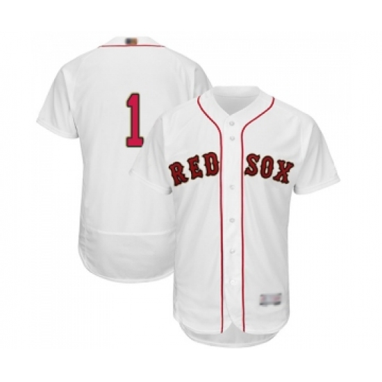 Men's Boston Red Sox #1 Bobby Doerr White 2019 Gold Program Flex Base Authentic Collection Baseball Jersey - Ujersey