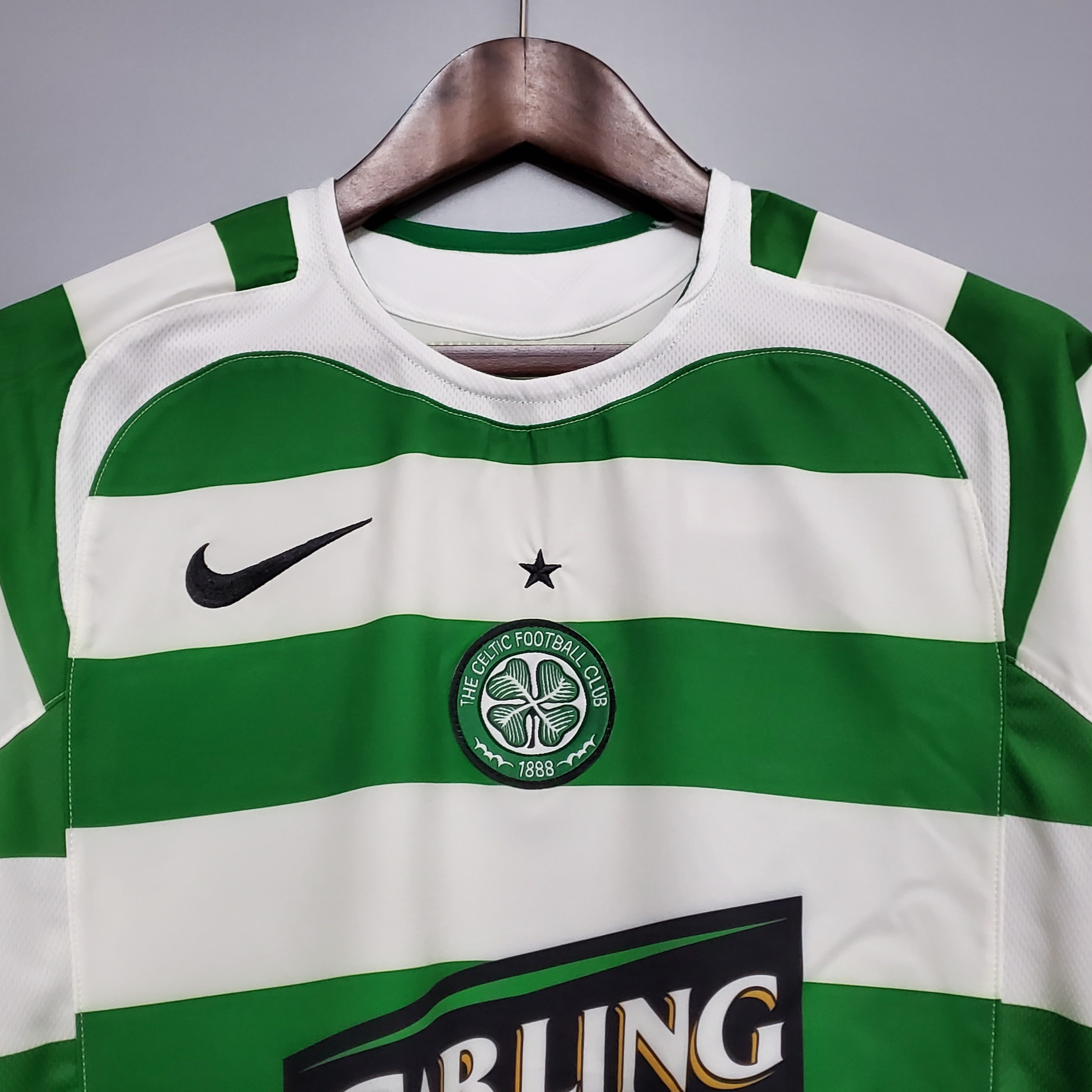 Celtic Retro Soccer Jersey Home Custom Shirt 2005/06 - ujerseystore