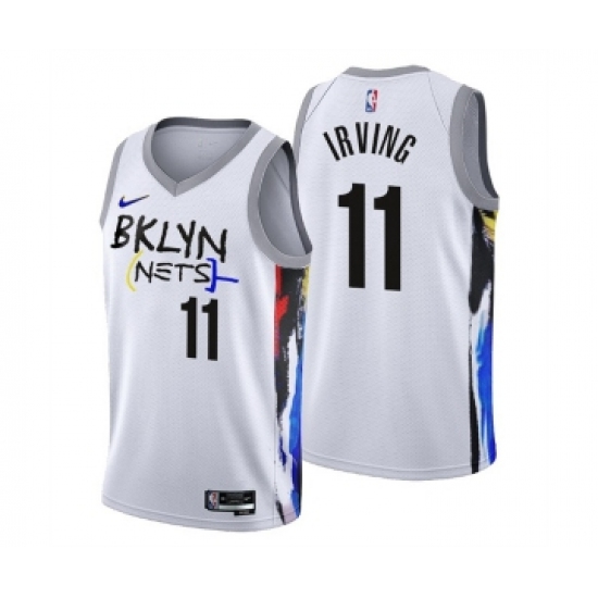 Men's Brooklyn Nets #11 Kyrie Irving 2022-23 White City Edition Stitched Basketball Jersey