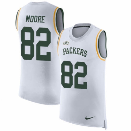 Men's Nike Green Bay Packers #82 J'Mon Moore White Rush Player Name & Number Tank Top NFL Jersey - Ujersey