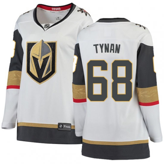 Women's Vegas Golden Knights #68 T.J. Tynan Authentic White Away Fanatics Branded Breakaway NHL Jersey - Ujersey