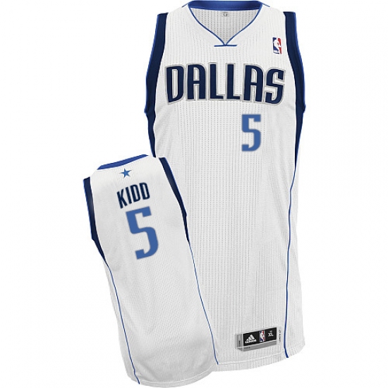 Men's Adidas Dallas Mavericks #5 Jason Kidd Authentic White Home NBA Jersey - Ujersey