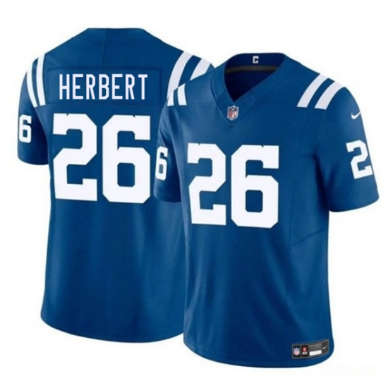Men's Indianapolis Colts #26 Khalil Herbert Blue 2025 F.U.S.E. Vapor Limited Football Stitched Jersey